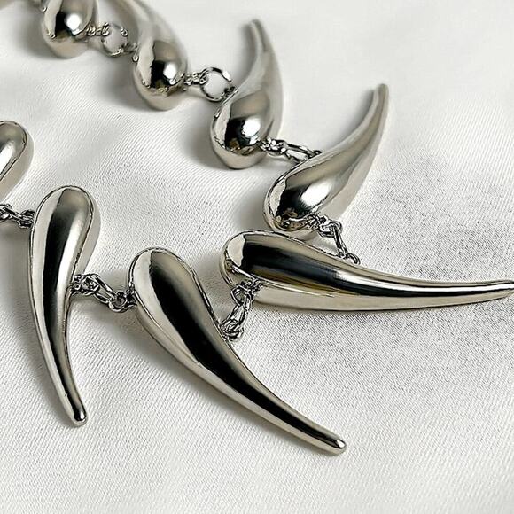 Stainless Steel Spiked Statement Choker Necklace - Picture 10 of 10